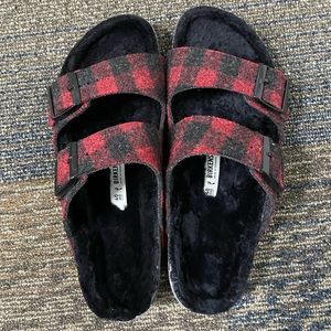 Plaid Buffalo Fleece Birkenstocks